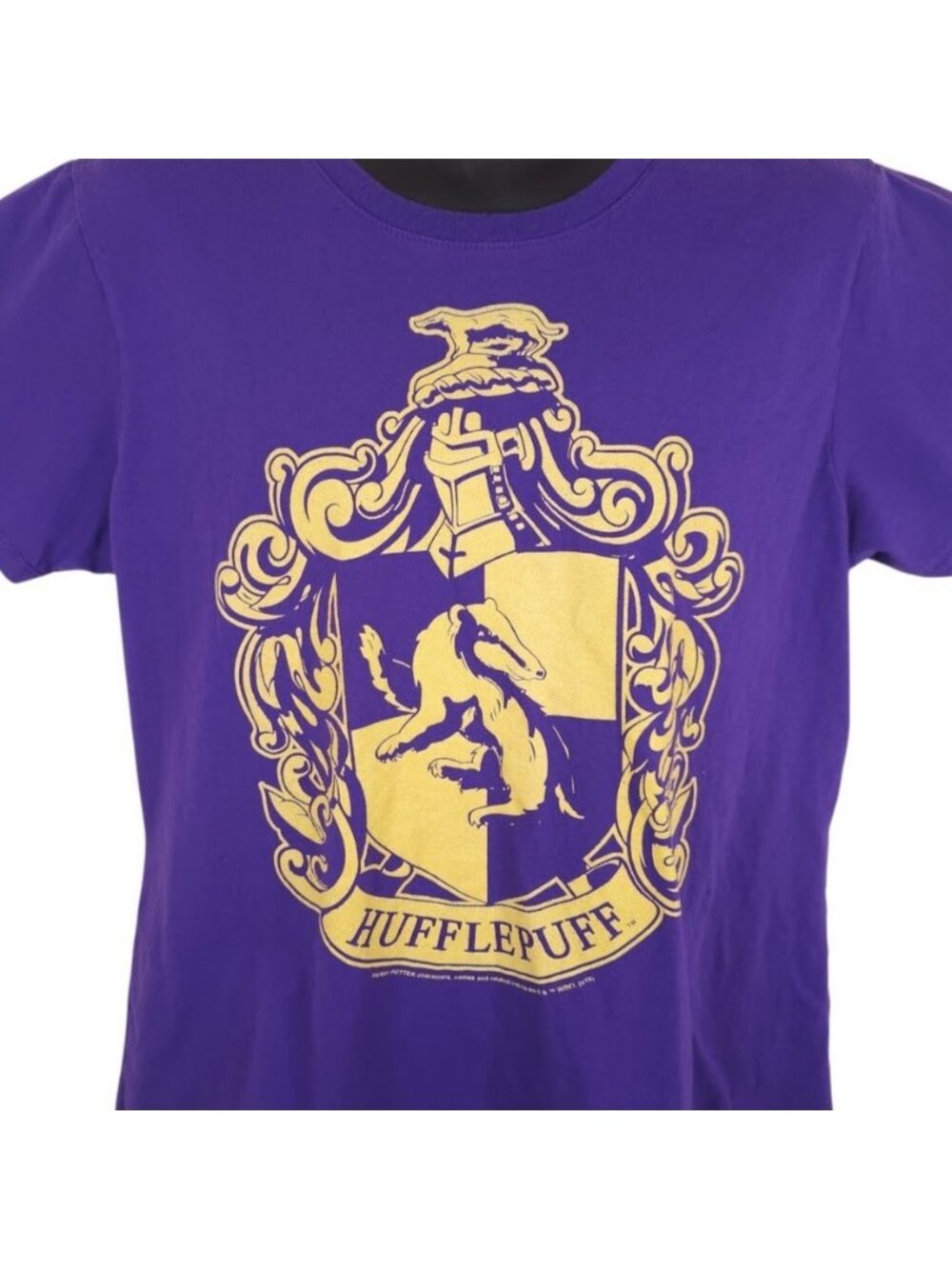 Harry Potter T Shirt Womens Size 2XL Purple House Hufflepuff Coat Of Arms